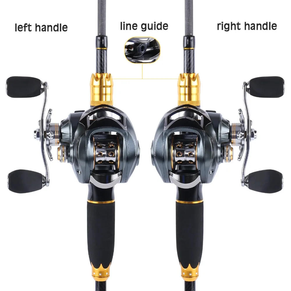 Sougayilang 4 секции приманки удочка и катушка для baitcasing Combo портативная карбоновая литейная удочка полюс с Baitcast Катушка комплект