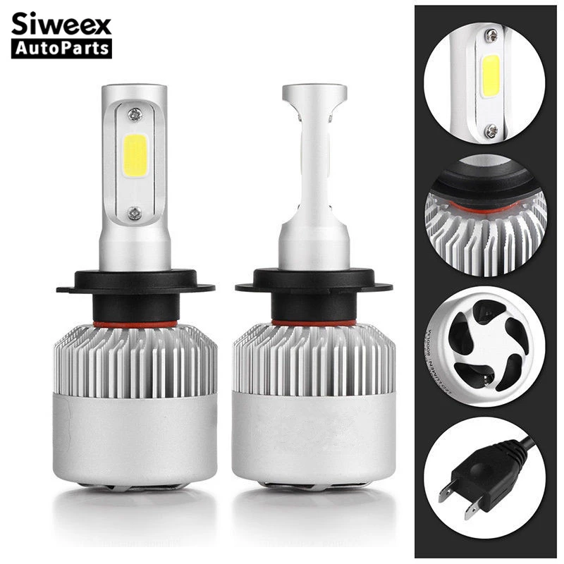 2 шт. H4 H7 H11 9005 9006 COB LED S2 комплект автомобильных фар фара Противотуманные фары белый