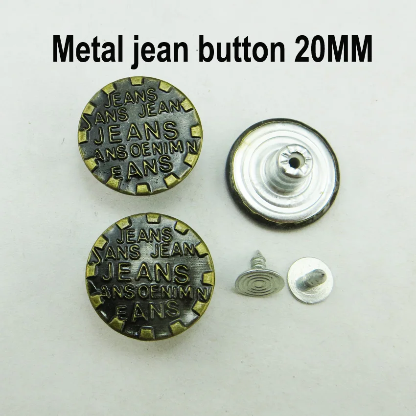 30PCS 20MM BRONZE TONE LETTER metal jeans button round garment shoes