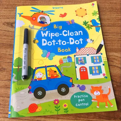 Ponto a Ponto de Desenho Kids do Bebê Livros de Pintura para a Aprendizagem Crianças Limpar Livros Inglês Precoce Brinquedos Educativos Frete Grátis - 11 Cheap Brinquedos p desenhar