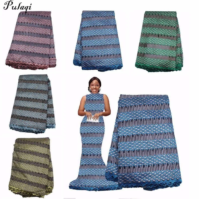 

Pualqi Blue Lace Fabric For Women Geometric Tulle African Lace Fabric 2018 High Quality Lace African Tulle Lace Fabric D