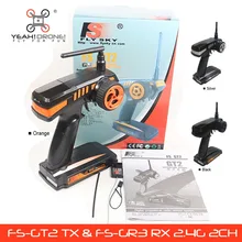 Flysky FS-GT2 RC remote control FS GT2 2.4G 2CH Radio Model RC Transmitter & Receiver FS GR3E Rc Car Boat YEAHDRONE