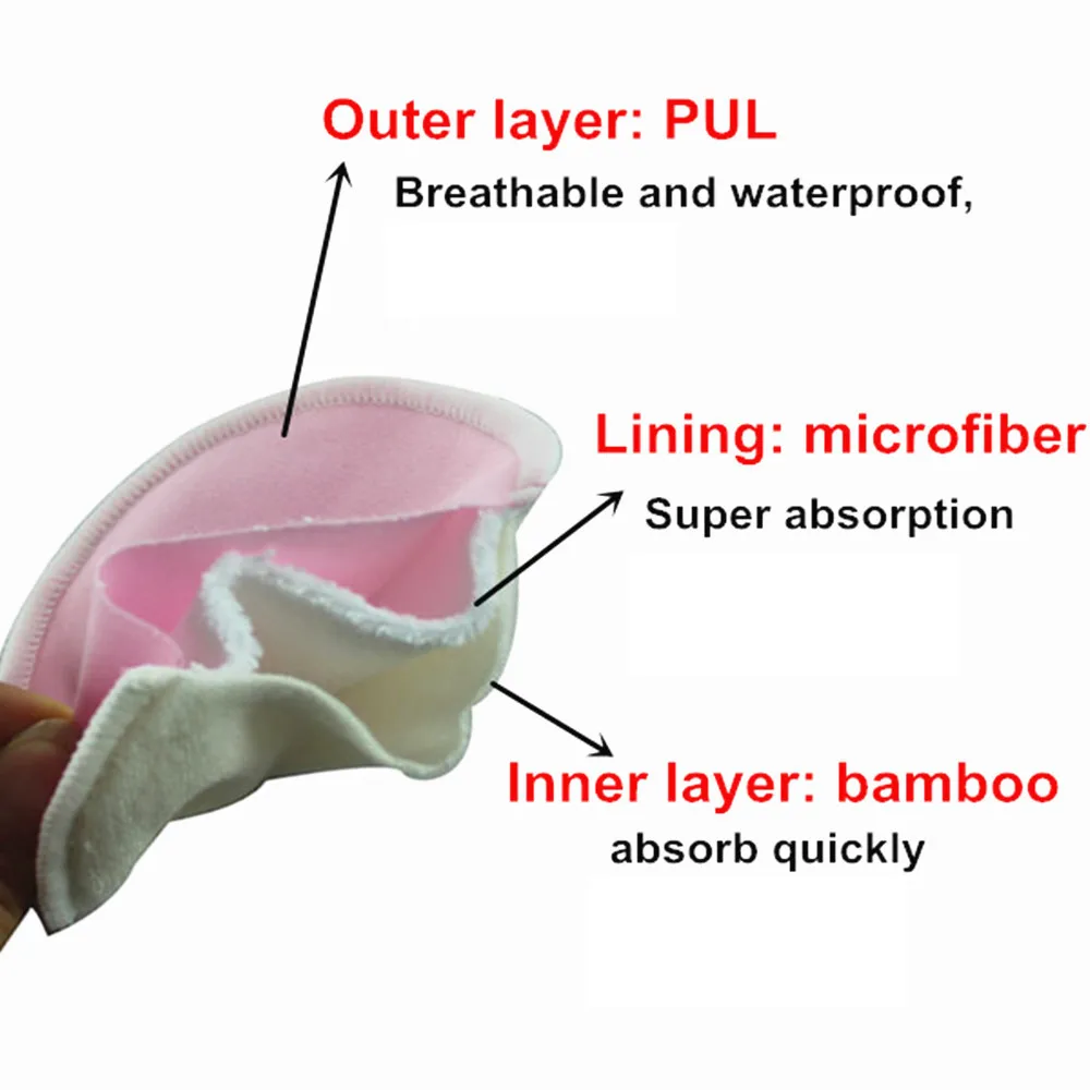 Многоразовые хлопковые подушечки для кормления с мультипликационным принтом моющиеся 3 слоя бамбука мягкие впитывающие Детские грудные вскармливающие прокладки для грудного вскармливания