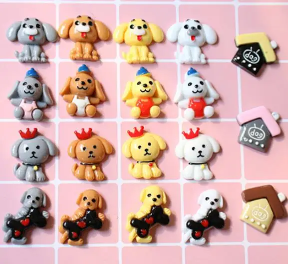 

Flat Back Resin Cabochon Kawaii Resin Animal cartoon dog DIY Decoration Craft Embellishment Accessories For Headdress