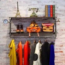 Ретро Tieyi водопроводная труба одежда шляпа стойка Висячие Одежда для выступлений на шесте полка для магазина Настенные вешалка для одежды настенная одежда показать Rac