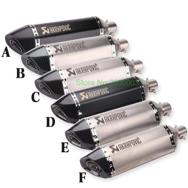 

Laser Marking Logo Akrapovic Motorcycle Exhaust Muffler Pipe ID51mm Length 470mm Motorbike Muffler Escape with DB Killer