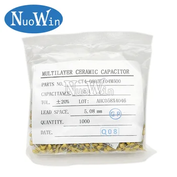 

1000PCS Multilayer ceramic capacitor 224 220NF 220N 50V P=5.08mm Monolithic ceramic capacitor