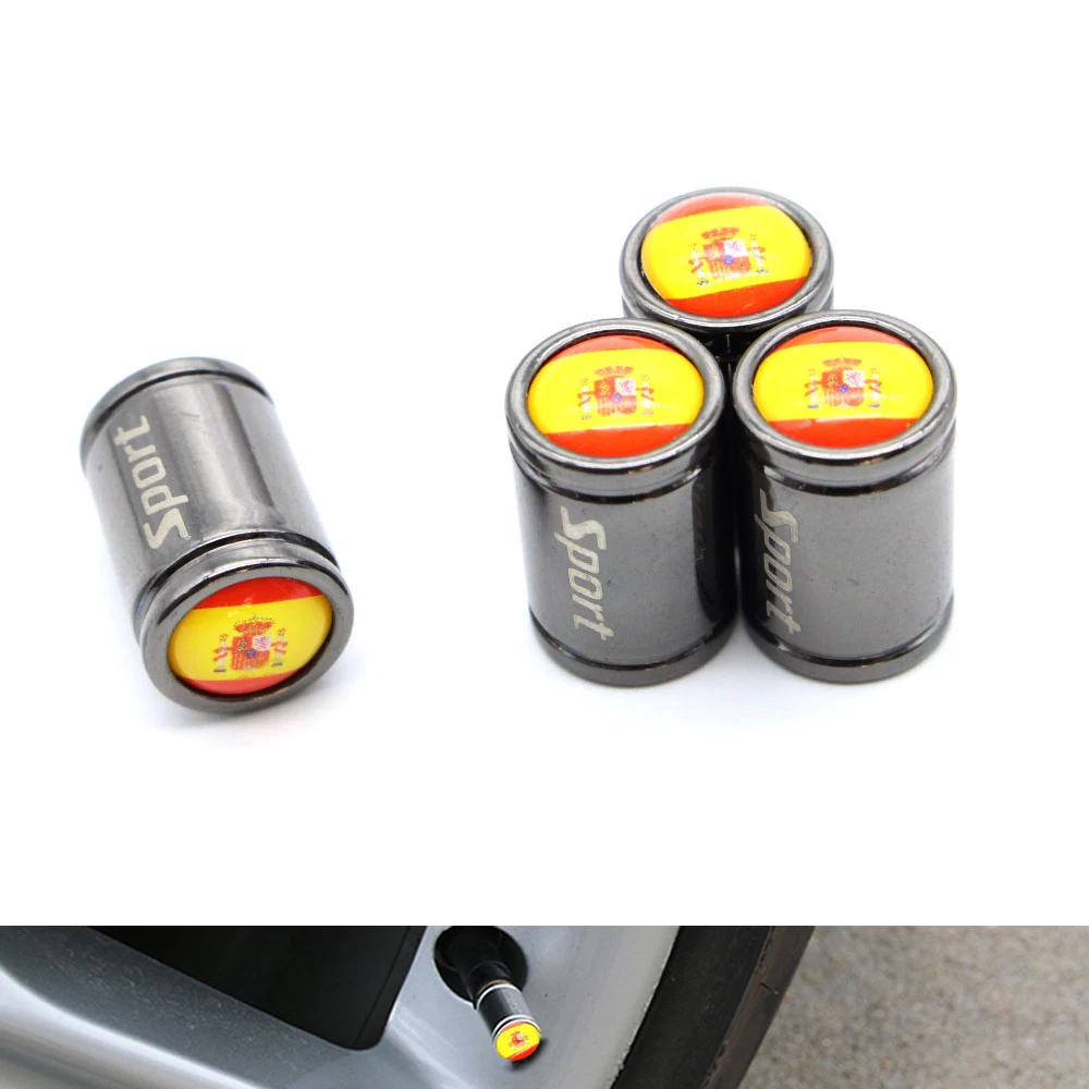 4 Pcs/Set Copper Chrome Tire Valve Stem Cap Tire Wheel Stem Air Valve Caps for Auto Carsin