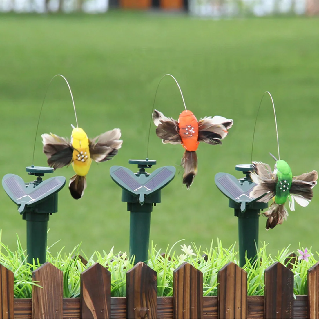 

Hummingbird Toy Solar feather bird Power Dancing Flying Fluttering Butterflies Colorful Vibration Hummingbird Garden Decoration