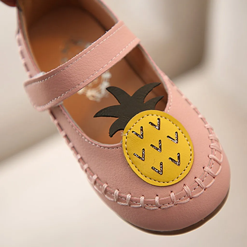 Детская обувь принцессы; летняя обувь для девочек с рисунком ананаса; обувь для девочек; искусственная кожа; Свадебная обувь для малышей