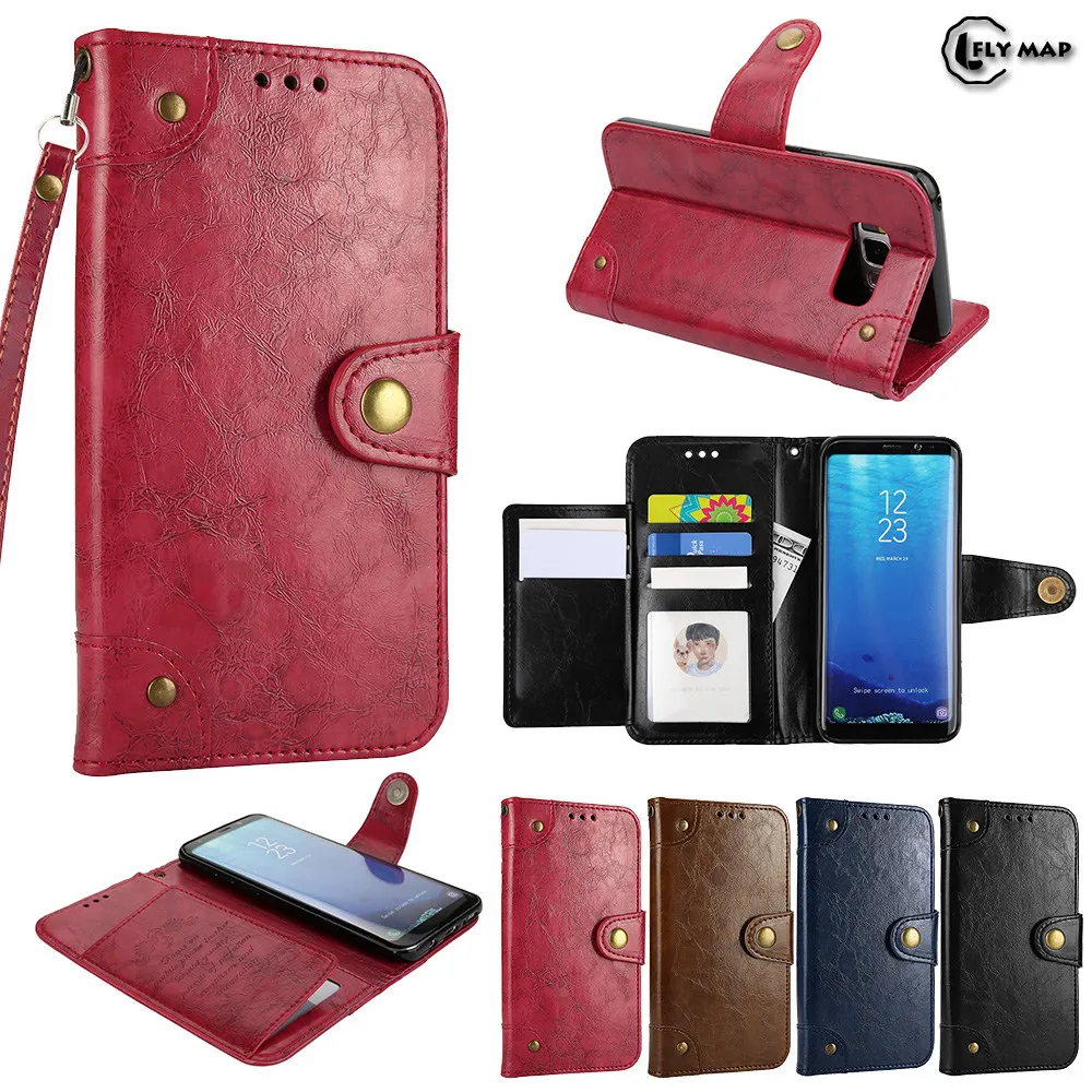 Coque For Samsung Galaxy S8 Plus S8Plus S8+ Case Wallet Flip PU Leather Cover For Galaxy S 8Plus G955F G955FD Retro Flip Case