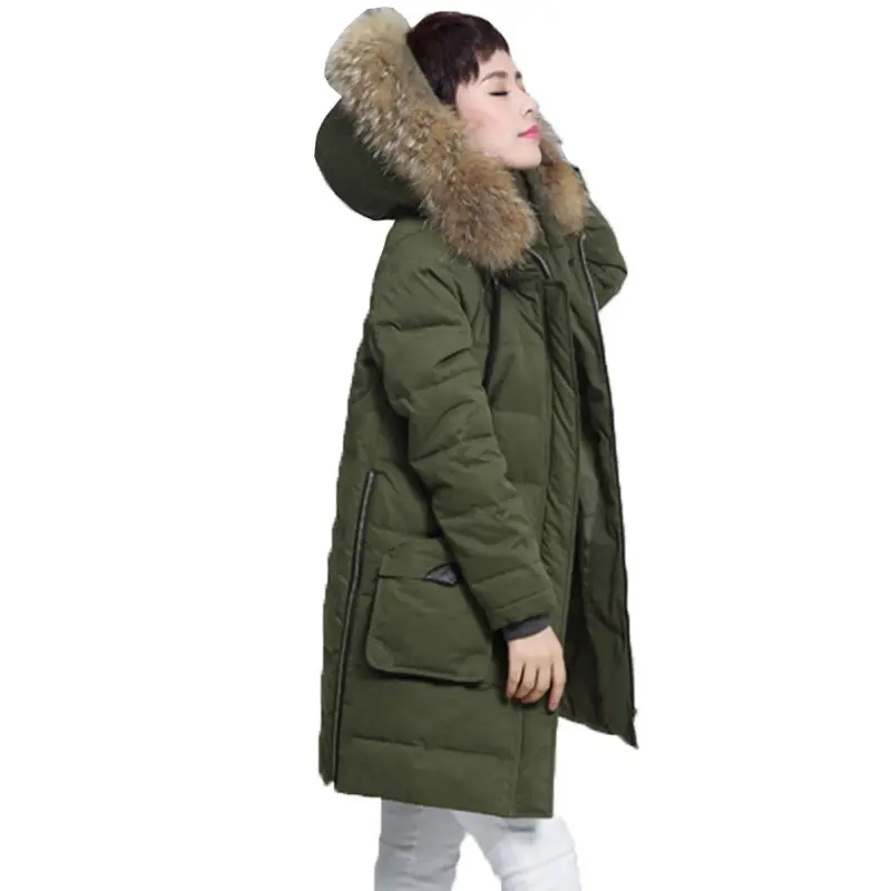 

2017 Women Plus Size Long Jacket Parkas Thick Winter Warm Hooded Cotton Coat Overcoat Fallow fashion Ladies Ukraine WZ119