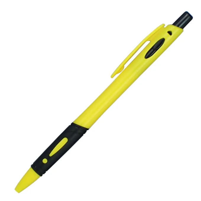 Дешевая Выдвижная пластиковая шариковая ручка, резиновая ручка, гладкая Шариковая ручка для письма, добавить логотип и имя, рекламная подарочная продукция на заказ - Цвет: yellow