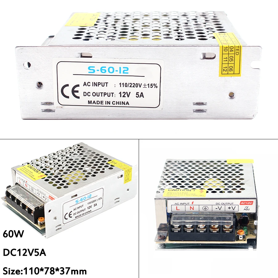 Трансформаторы систем освещения AC 110 V-220 V 12 V DC/DC 5 V светодиодный драйвер Питание 2A 3A 5A 10A 20A 30A Мощность выключатель 5 V 2A адаптер драйвер