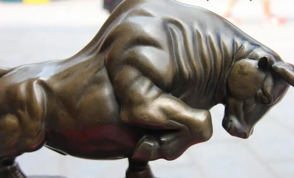 Чистая бронза Медь Китай дома фэн-шуй деньги богатство Лаки OX Bull Книги по искусству статуя