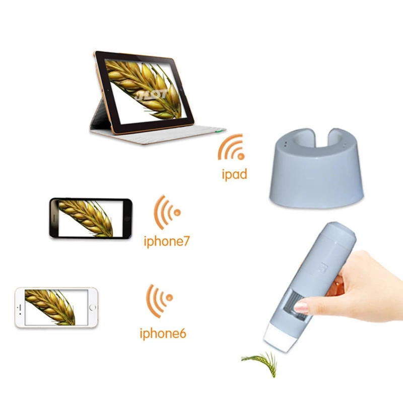

200x Digital Wifi Microscope HD Wireless Industral Microscope for PCB Inspection and Hair Skin Care Analysis with 8LED Light