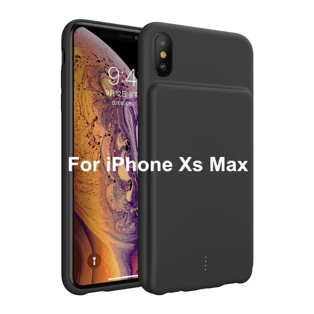 5000 мАч портативный чехол для зарядного устройства для iPhone XR резервный внешний аккумулятор чехол для зарядки для iPhone XS Max поддержка аудио - Цвет: Black For Xs Max
