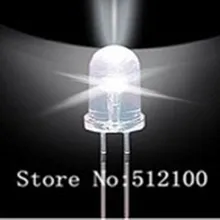 200 шт/партия 5 мм Ультра яркий чистый белый светодиод круглые прозрачные холодный белый цвет