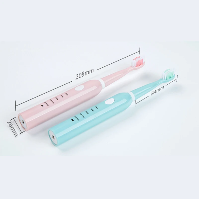 Звуковая электрическая зубная щетка на батарейках с 4-кратными щеточными головками, товары для гигиены полости рта, перезаряжаемая зубная щетка Usb
