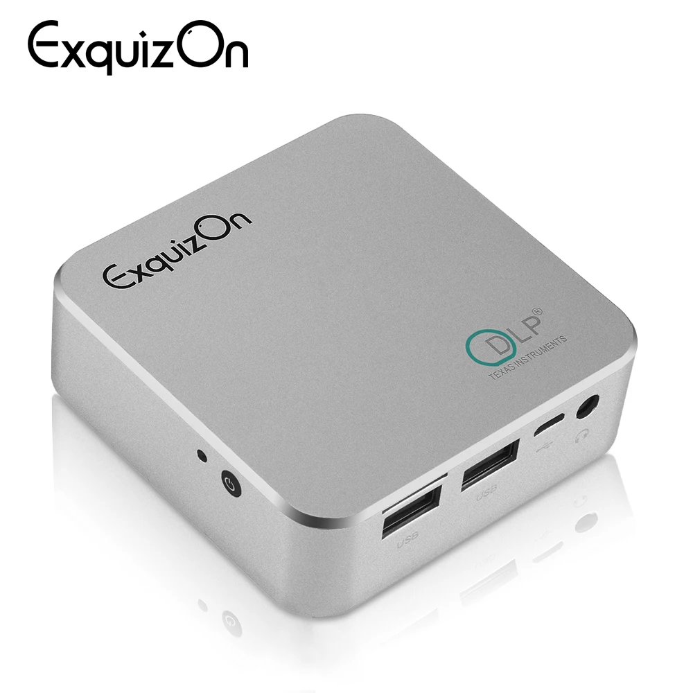 Exquizon E05 DLP проектор 120 ANSI люмен беспроводной адаптер для IOS и Android 1G 8G AC3 Bluetooth WI FI
