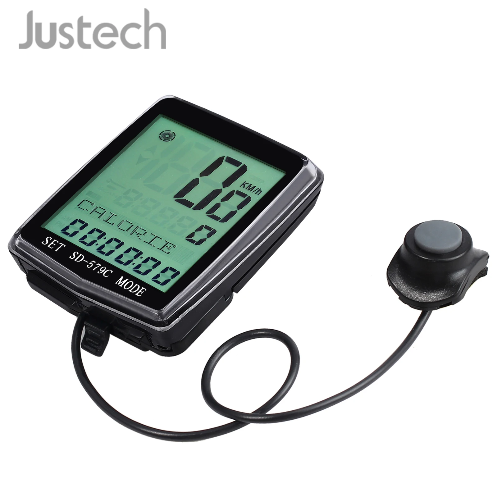 Беспроводной компьютер Justech цифровой ЖК дисплей спидометр водонепроницаемый