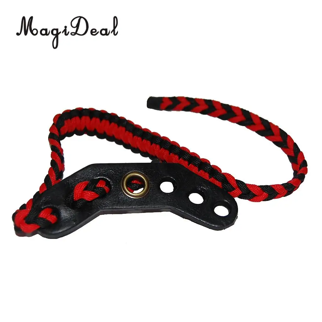 MagiDeal Ultra Durable 1Pc Archery Hunting Braided Paracord Compound Bow Adjustable Wrist Sling Strap 25cm for Shooting Sports