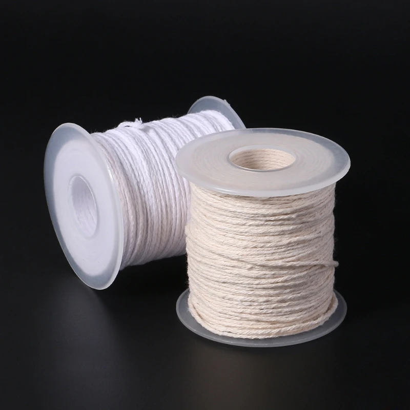 

2019 New 61m Cotton Braid Candle Wick Core Spool Non-smoke DIY Oil Lamps Candles Supplies