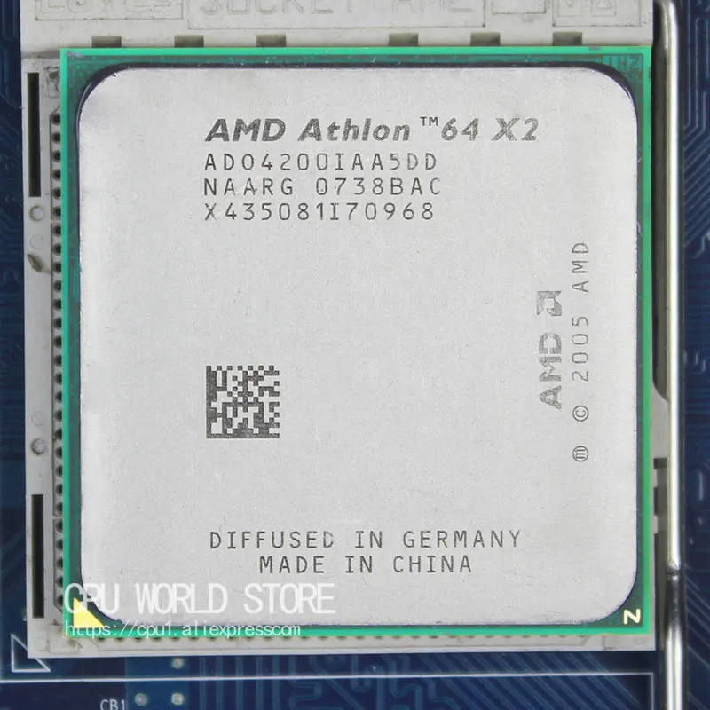 AMD أثلون 64X2 4200 + معالج وحدة المعالجة المركزية 2.2 Ghz/1 M/1000 GHz المقبس am2 940 دبوس العمل AMD أثلون 64X2 4200 + معالج وحدة المعالجة المركزية 2.2 Ghz/1 M/1000 GHz المقبس am2 940 دبوس العمل