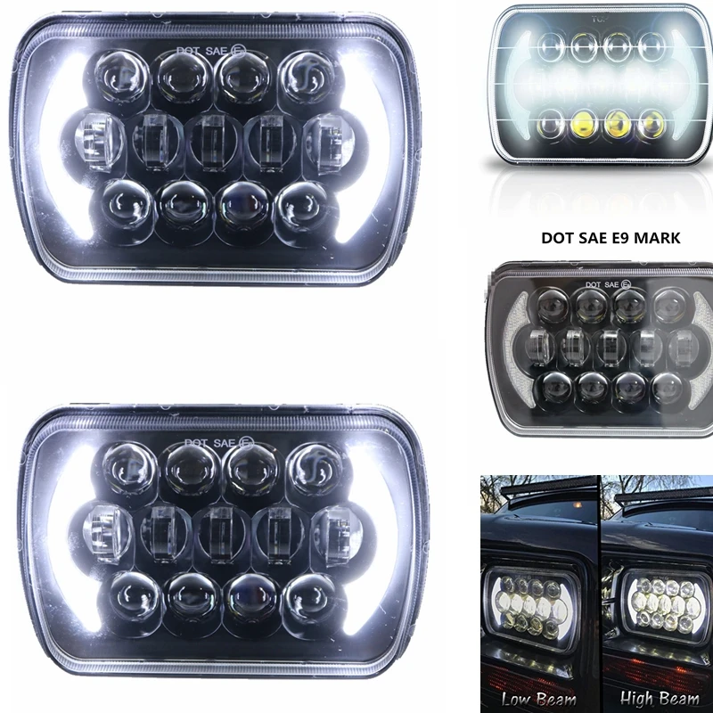 5 ''x 7'' 7 6'' 105 Вт светодиодный фары с DRL Для Jeep Cherokee XJ Wrangler YJ для Comanche MJ
