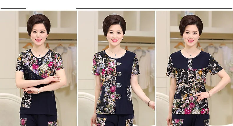 Female clothes NEW 2 piece set women fashion Summer clothes for womens printing pant and top plus size two piece sets K3799