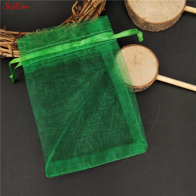 Grass green 25 шт./лот Регулируемый упаковка ювелирных изделий тянущаяся органза мешок Рождественские Свадебные подарки украшения сумка Eugen gauze сумка 29*39 см 6ZSH321 - Цвет: Grass green