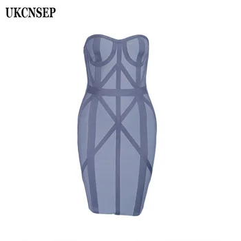 

2019 new summer dress hot sale sleeveless striped off shoulder strapless bandage dress sexy women cocktail party dress vestidos