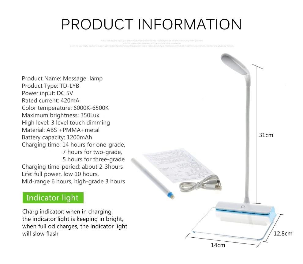 Доска для объявлений или записей светодиодный настольная лампа USB Перезаряжаемые сенсорный СИД кнопочный переключательный Диммируемый настольные лампы Креативный ночной Светильник для гитт