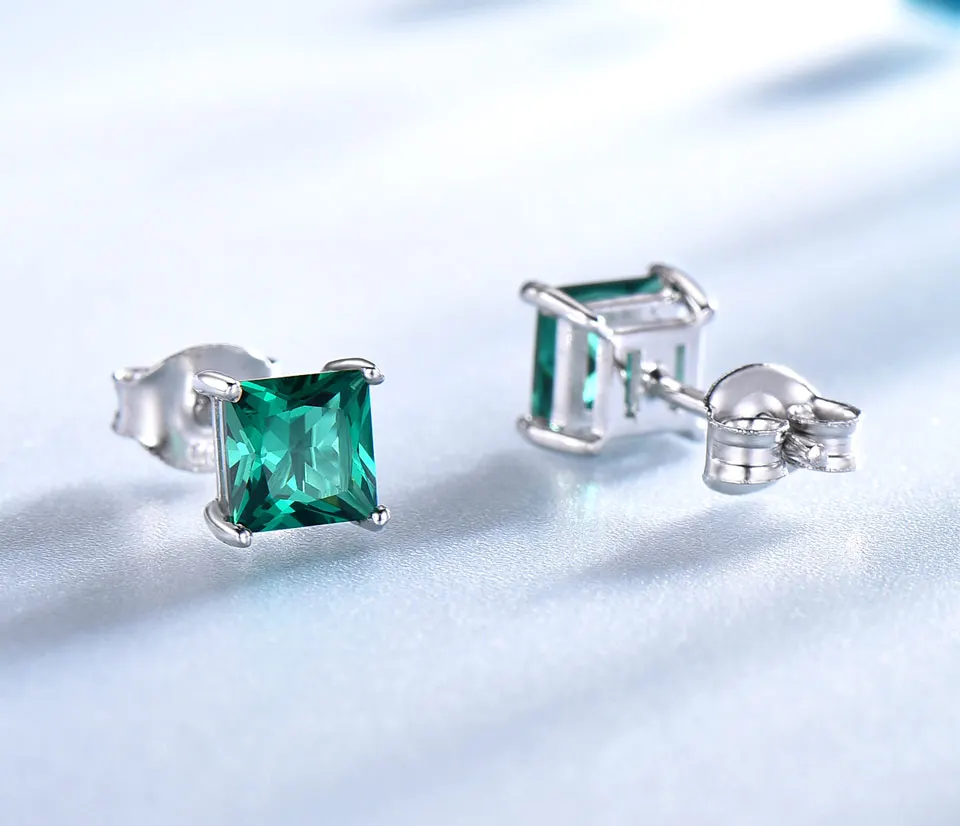 UMCHO-Emerald-silver-sterling-stud-earrings-for-women-EUJ071E-1-PC_04