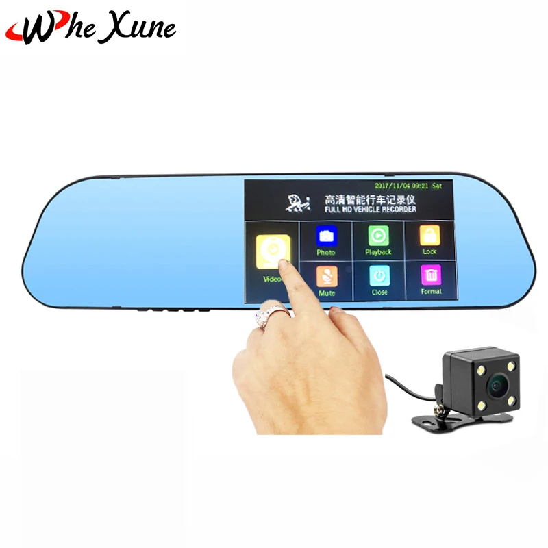 Whexune 5.0 &quotСенсорный экран Автомобильный видеорегистратор Full HD 1080 P видео