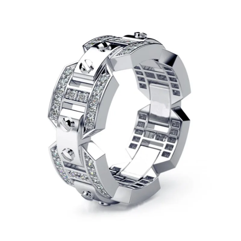 

European and American punk style ring creative models men and women refers to the link gift stainless steel ring