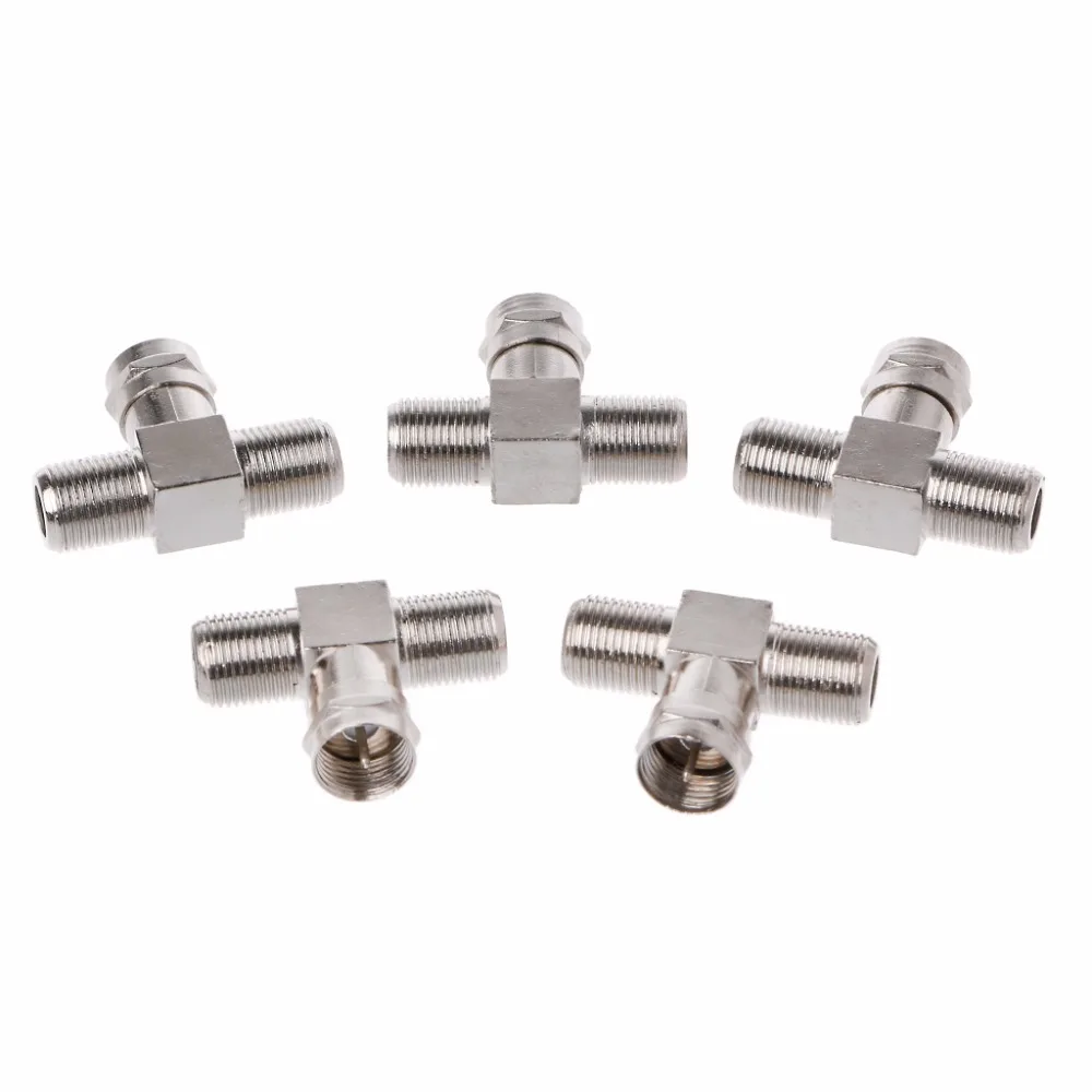 

5PCS 3 Way F Type Splitte TV Virgin Cable Sky Satellite Freeview Connector