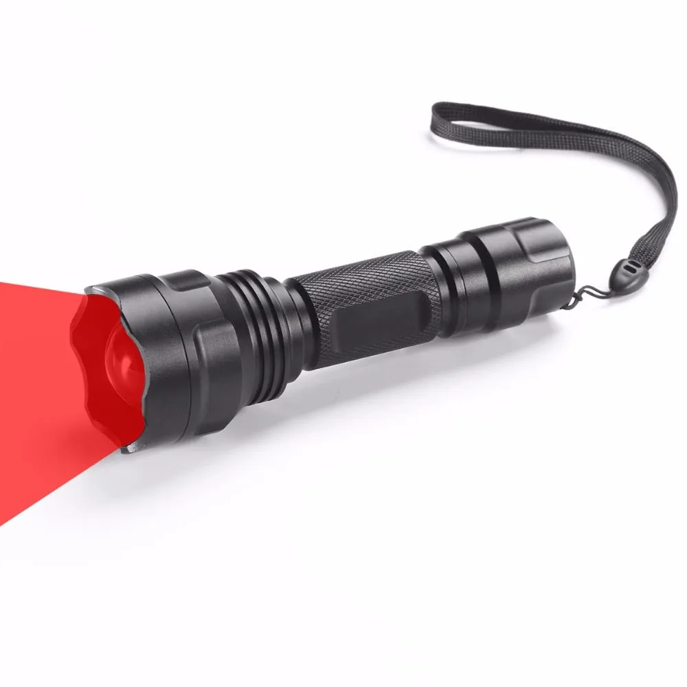 

Explosion Models Hot LED Flashlight XP-E2 Red Torch Hunting Night Fishing Tactical Flashlight 630nm Zoom Spotlight 18650 Flashli