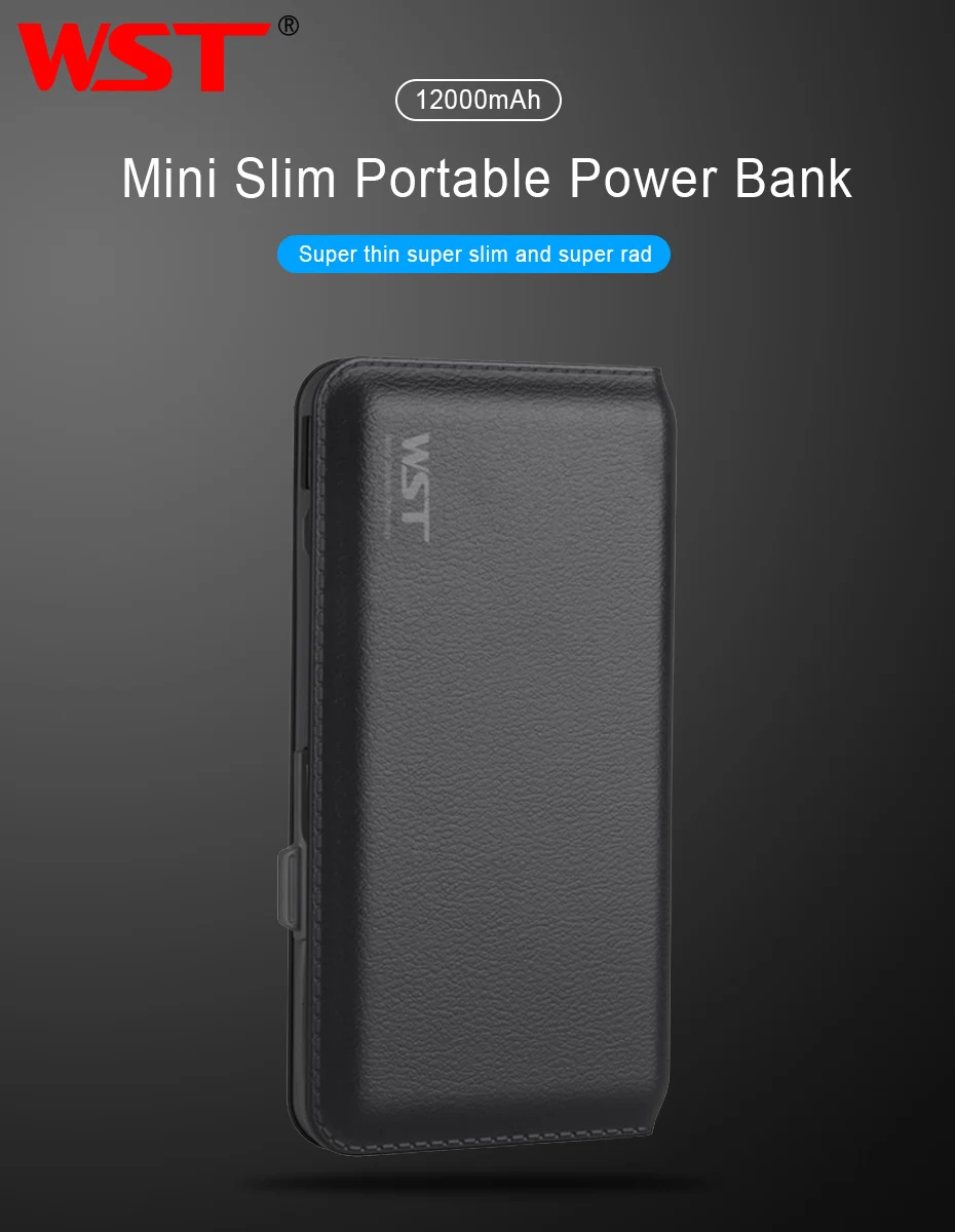 WST 12000mAh Portable Mobile External Battery Phone Powerbank Battery Pack Power Bank For iPhone Samsung Phone Poverbank Charger (7)