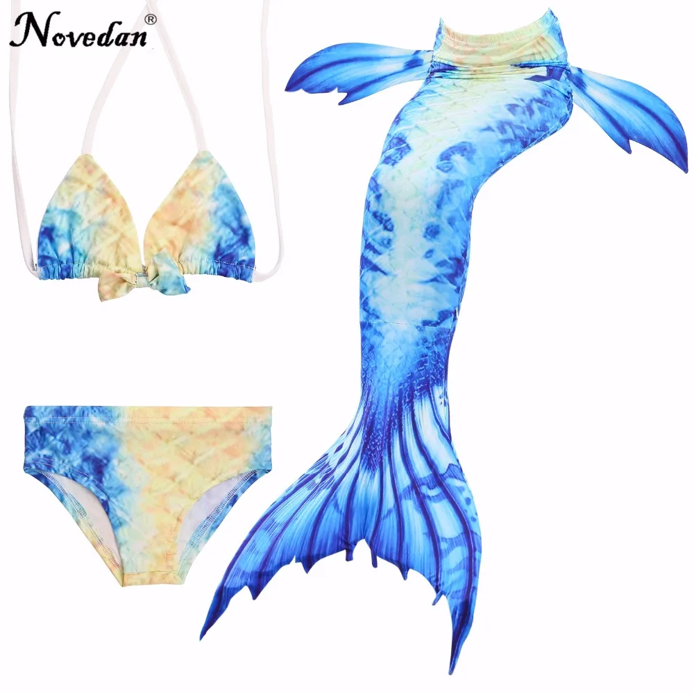 3Pcs/Set Children Mermaid Tail Swimsuit Kids Girls Swimwear Bathing Suit Cosplay Costume New 2018 Bikini Set Swimming Suits