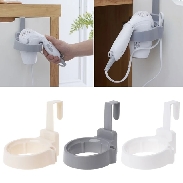 New Plastic Hair Dryer Rack Shelf Bathroom Storage Holder Free Punch