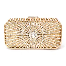 Золотые роскошные дизайнерские кошельки со скидкой для невесты Sunray узоры металлический Серебряный клатч сумка маленькие хрустальные вечерние сумки 88255