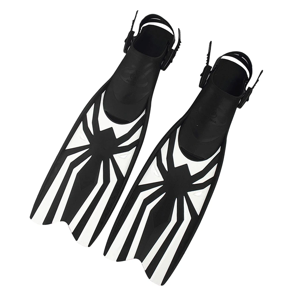 Compact TPE Diving Fins Open-Heels Snorkeling Swimming Flipper with Adjustable Strap for Adults Junior