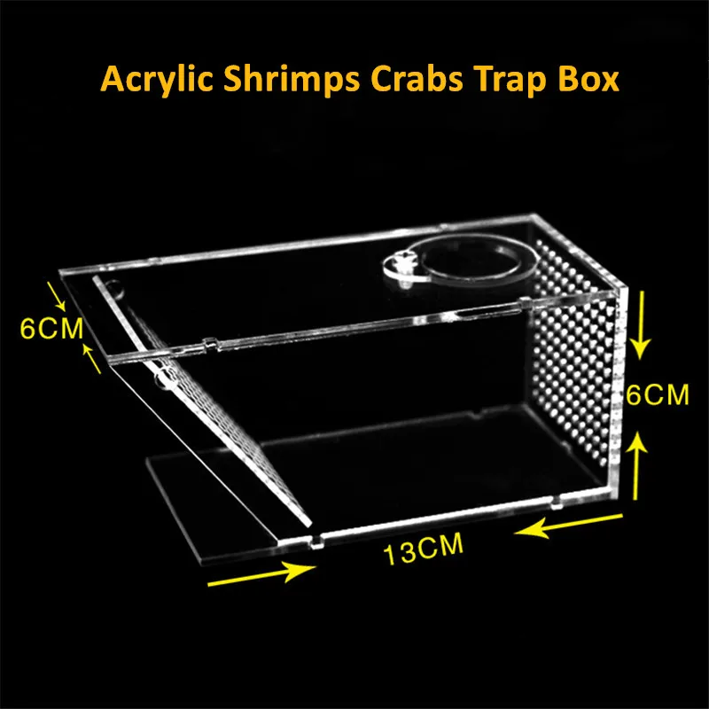 Generic Acrylic Clear Aquarium Shrimps Crabs Trap Box One-way Valve Fish Tank Supplies (3)