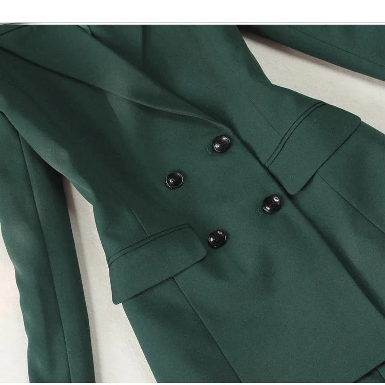 Новое поступление 2017 года модные Брюки для девочек Костюмы Для женщин блейзер 2 из двух частей комплект куртка и брюки Пиджаки для женщин