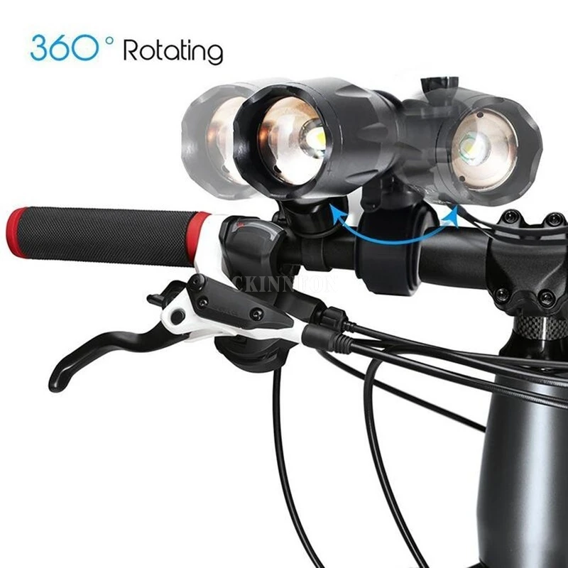 Perfect DHL 200PCS LED 8000 Lumen Bicycle Light 5 Mode XM-L T6 Bike Lights Front Torch Waterproof Flashlight Lamp+Bike Mount 4