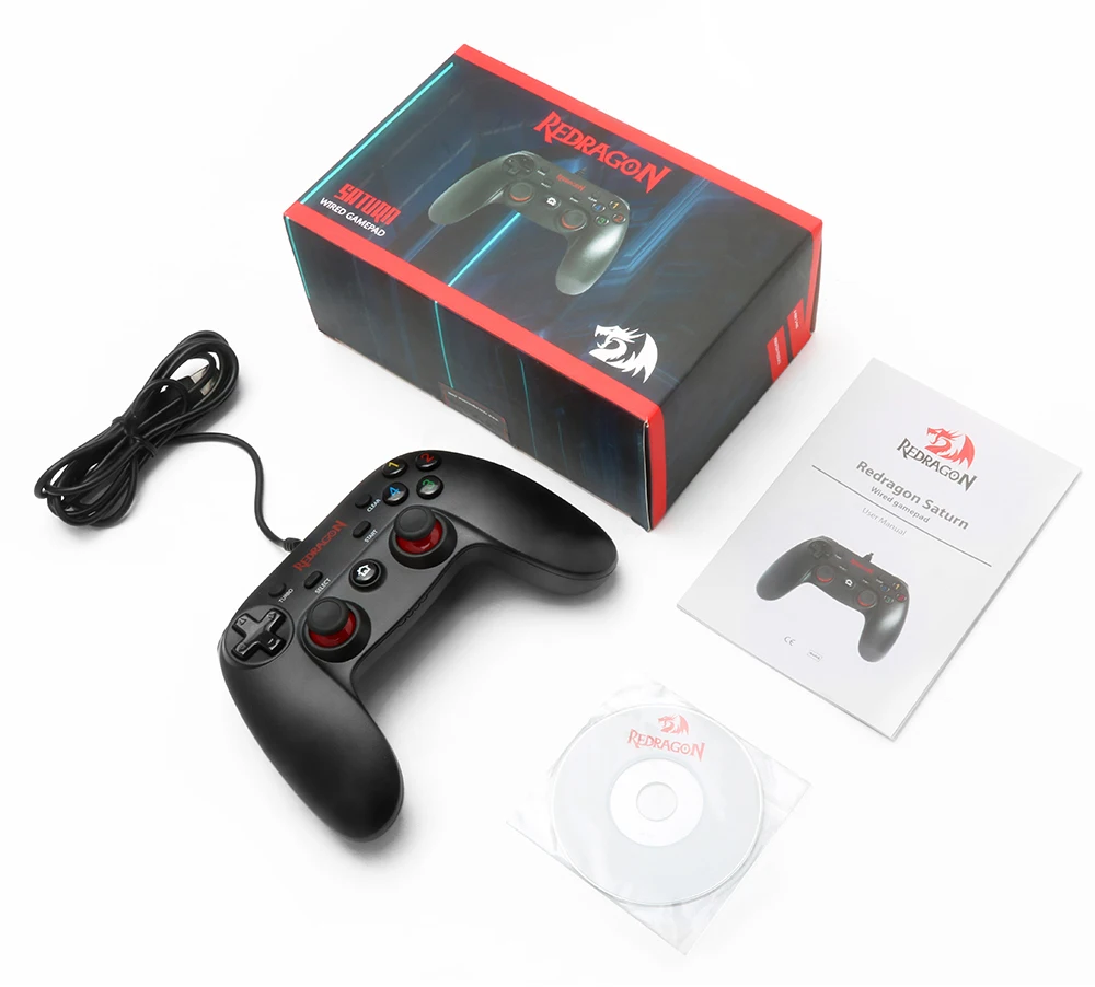 Redragon SATURN G807 Gamepad,Wired PC Game Controller,Joystick Dual Vibration, Saturn, for Windows PC,PS3,Playstation,Android