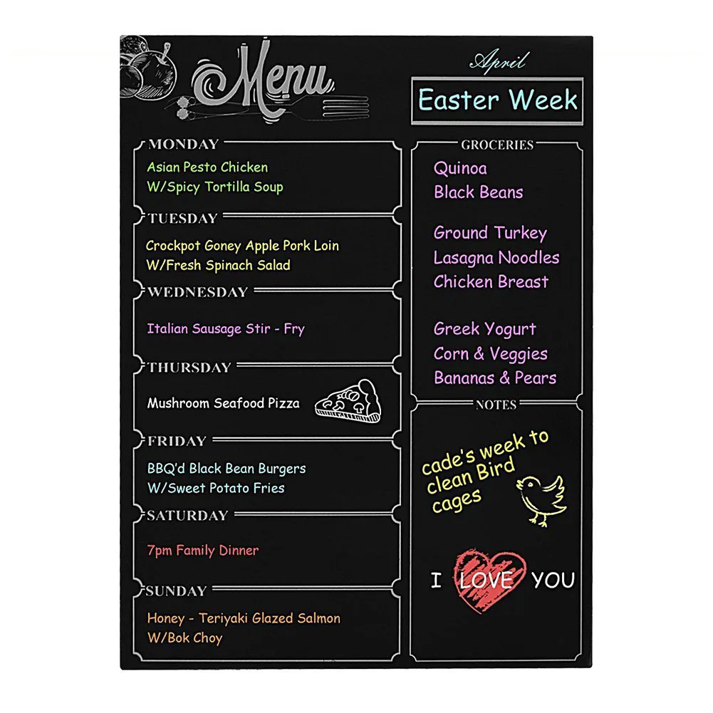 

Large Space Erasable Memo Chalkboard Notice Home Meal Planner Shopping List Fridge Magnets Thickened Multi Purpose Weekly Board