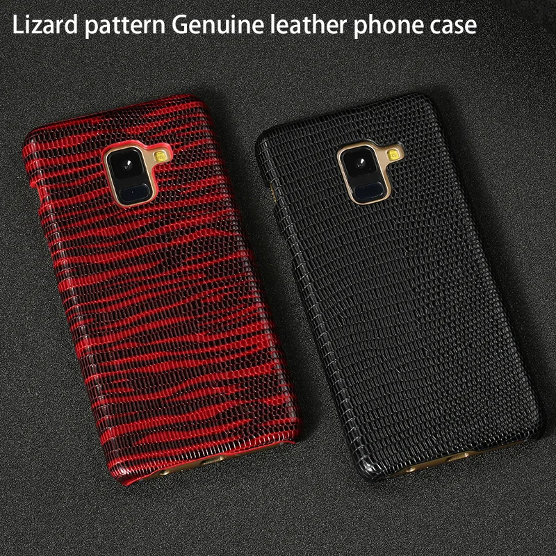 

Luxury Genuine Leather Phone case For Samsung A8 Lizard texture Soft shell Half-inclusive Cases For S7 S8 Note8 A3 A5 J5 cover