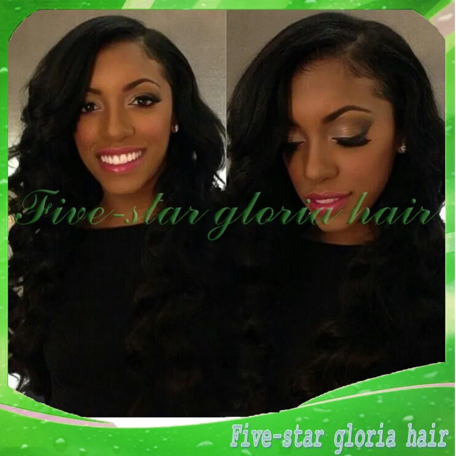 Factory Price 12 26 Long Black Hair 100 U Part Wig Side Part